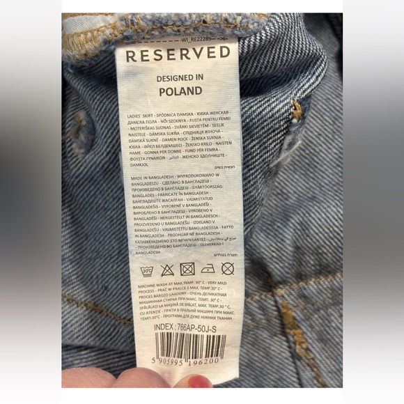 Reserved Denim Blue Mid Wash Jean Cargo Mini Skirt Small Utility Y2K Streetwear - Picture 6 of 7